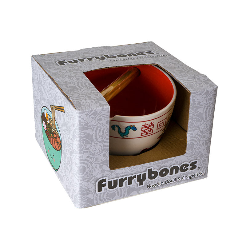 FURRYBONES SCORCHIE BOWL WITH CHOPSTICKS C/24