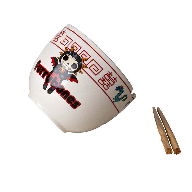 FURRYBONES SCORCHIE BOWL WITH CHOPSTICKS C/24
