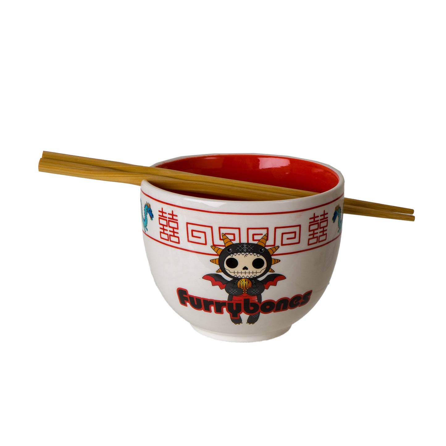 FURRYBONES SCORCHIE BOWL WITH CHOPSTICKS C/24