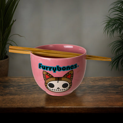 FURRYBONES MAOMAO BOWL WITH CHOPSTICKS C/24 MUST BUY 4