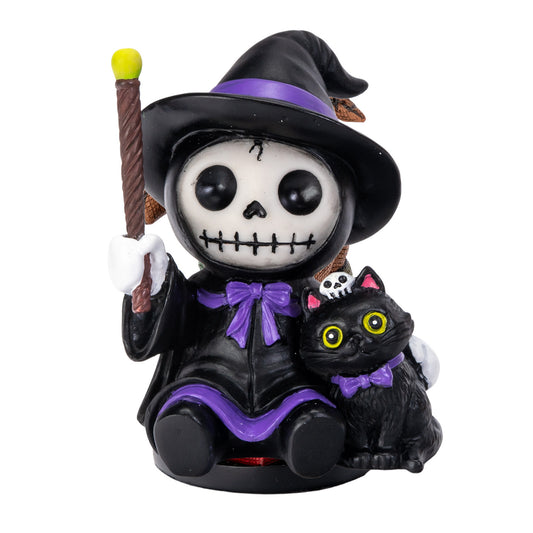 Salem Witch and Black Cat Figurine by Furrybones